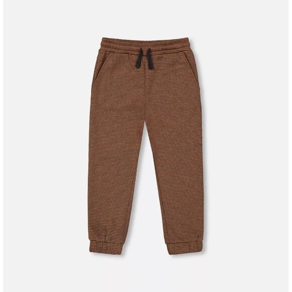 Deux par Deux Big Girls Houndstooth Jogger Pants Caramel - Picture 1 of 5